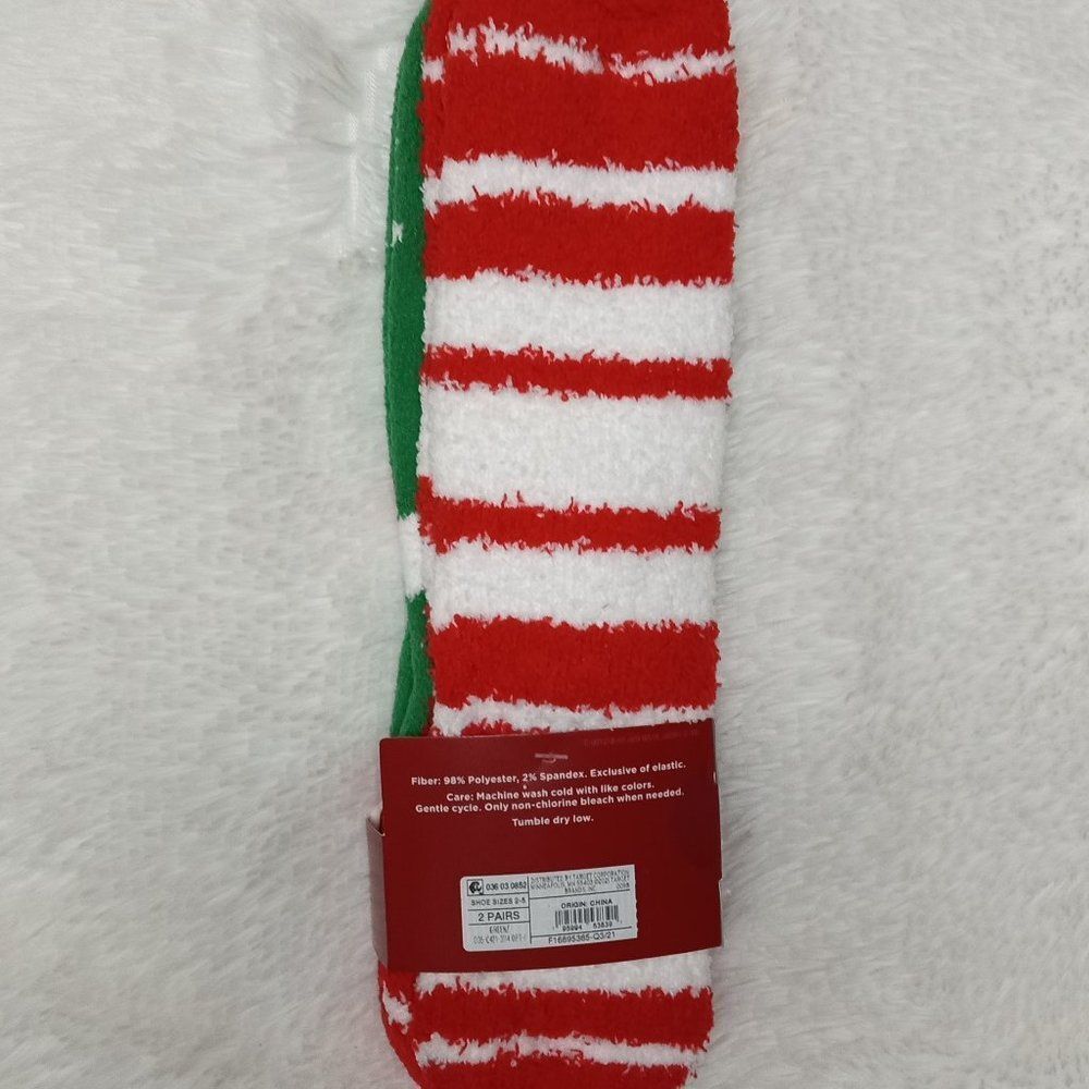 Wondershop Kid's Super Soft Holiday Crew Santa Print Socks (M/L - Sizes 2-5) NEW - Picture 2 of 4